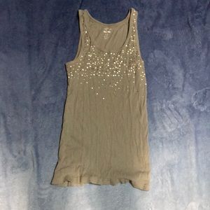 Gold sequin tank top